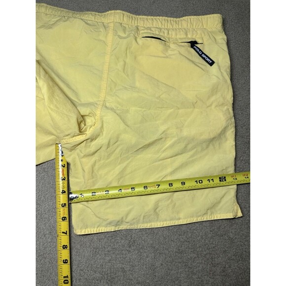 Rare Vintage POLO SPORT Ralph Lauren Logo Yellow Swimming Shorts Trunks 90s Sz M - Picture 9 of 10